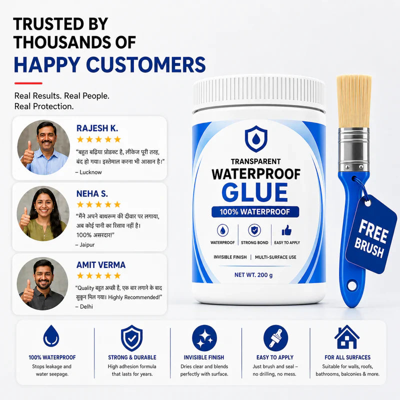 Homethings™ Transparent Waterproof Glue + Free Brush © ( BUY 1 GET 1 FREE )